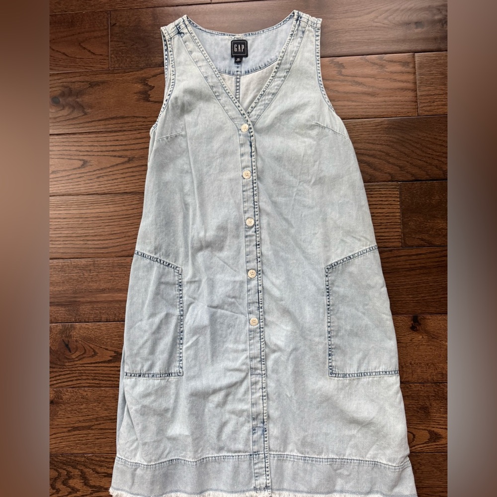 GAP Light Blue Denim Midi Dress